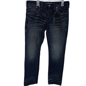 Affliction Gage Jeans Size 34 Mens Denim Biker Grunge Distressed Grunge Dark Y2K